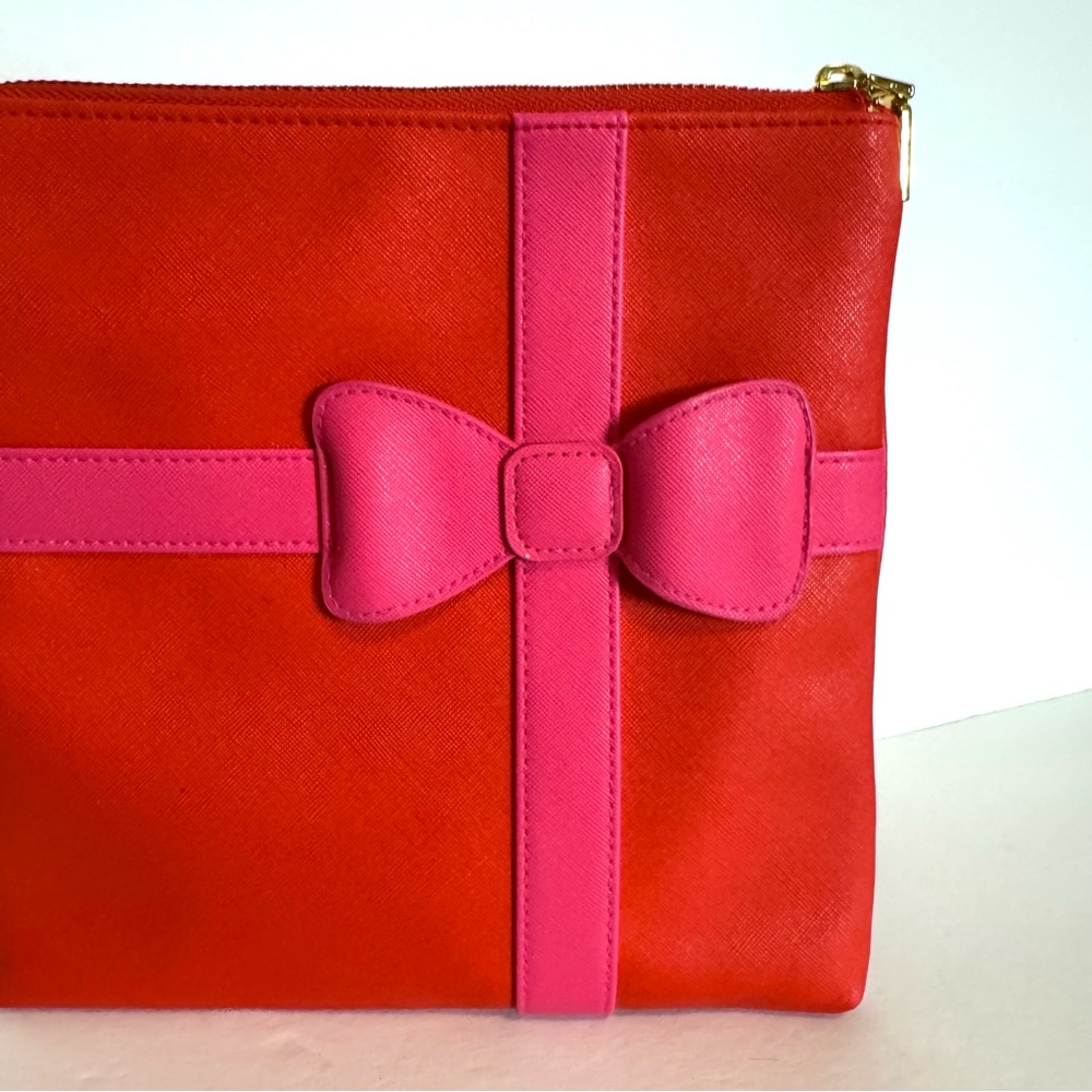 Chic Red and Pink Bow Clutch